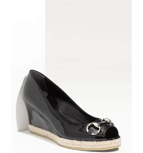 gucci patent leather wedge pump|Pumps for Women .